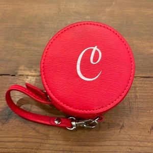 Mark & Graham Red Headphone/Phone Cord Case - Monogrammed “C”